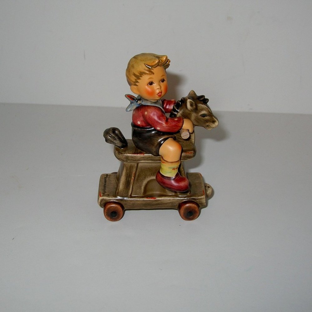 Goebel Hummel "RIDING LESSON" FIGURINE Hum 2020 TMK8  4 1/2" Tall Mint